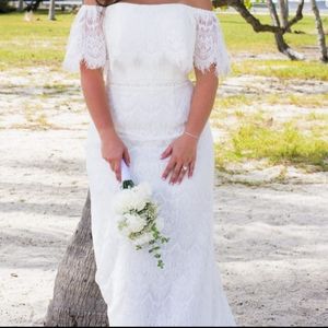 Boho Off the shoulder wedding dress